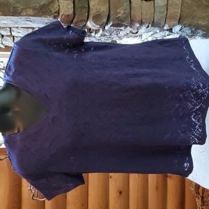 TEK GEAR DRYTEK BURN OUT NAVY BLUE XL SHIRT